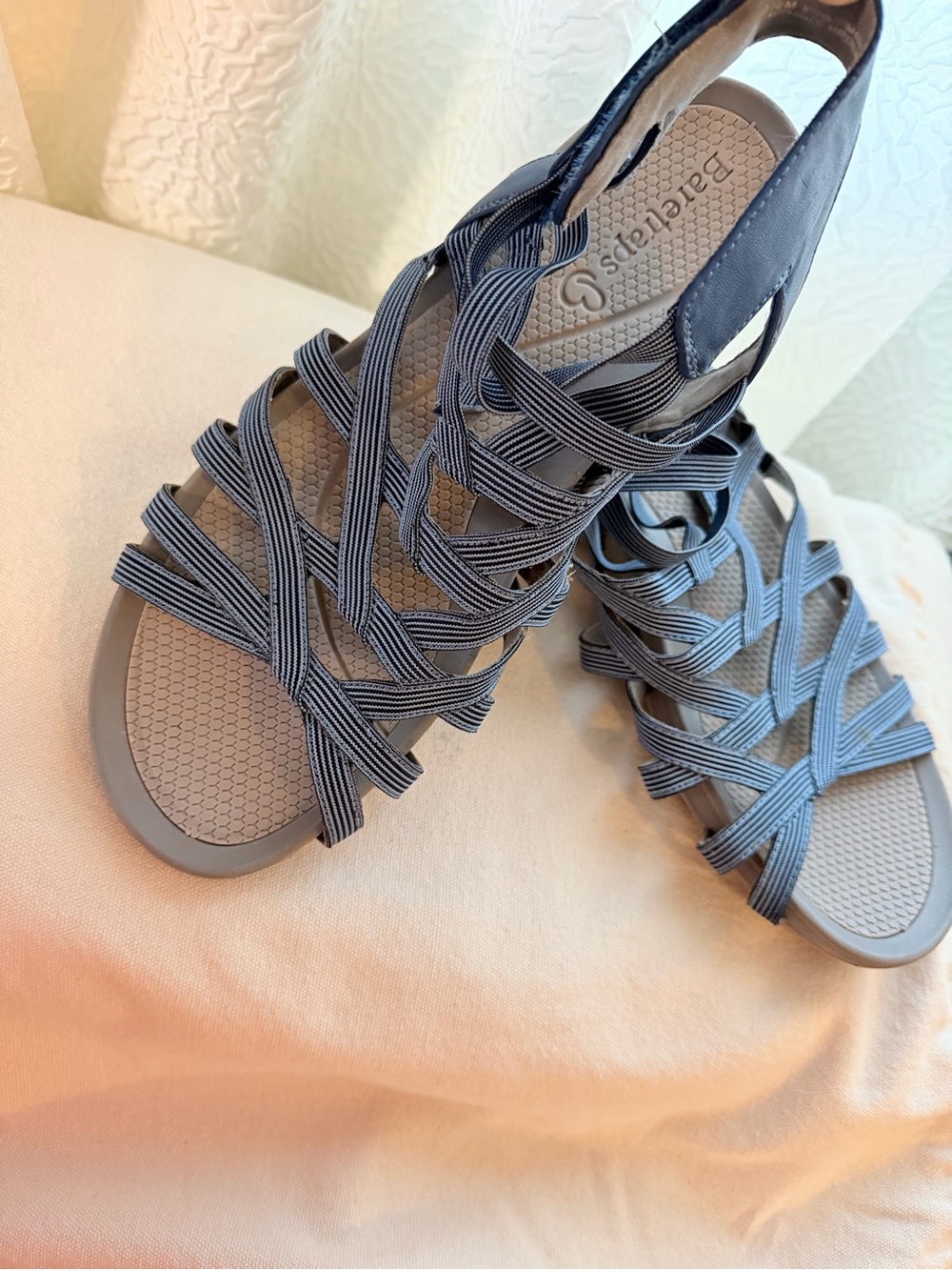 BareTraps Women's Light Blue Crisscross Strappy Sandal - Picture 2 of 6